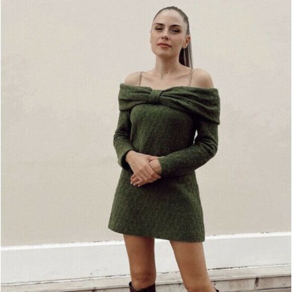 ZARA BLOGGER FAVE!!! Textured Dress with Bow NWT - Picture 13 of 16